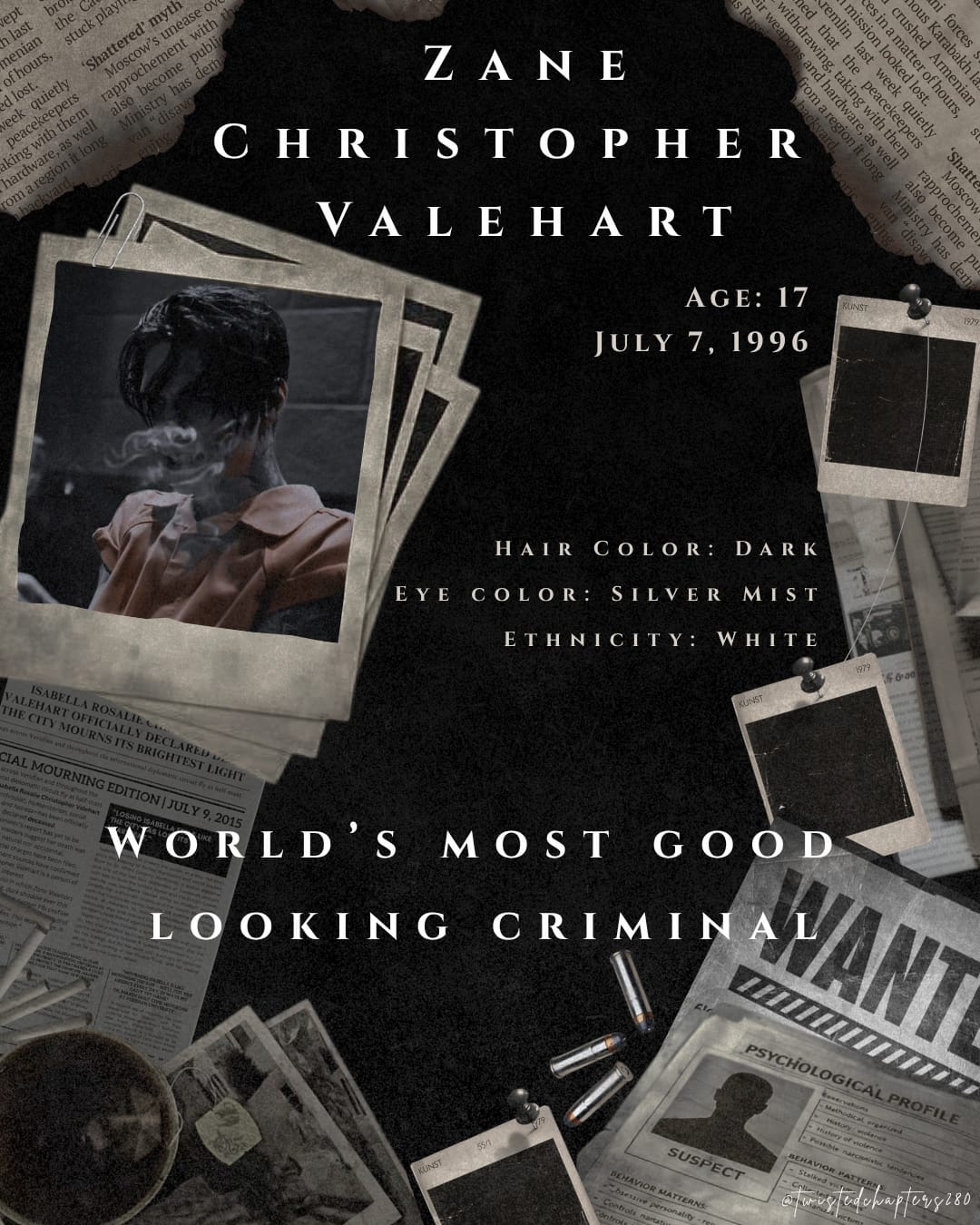 Author character branding graphic